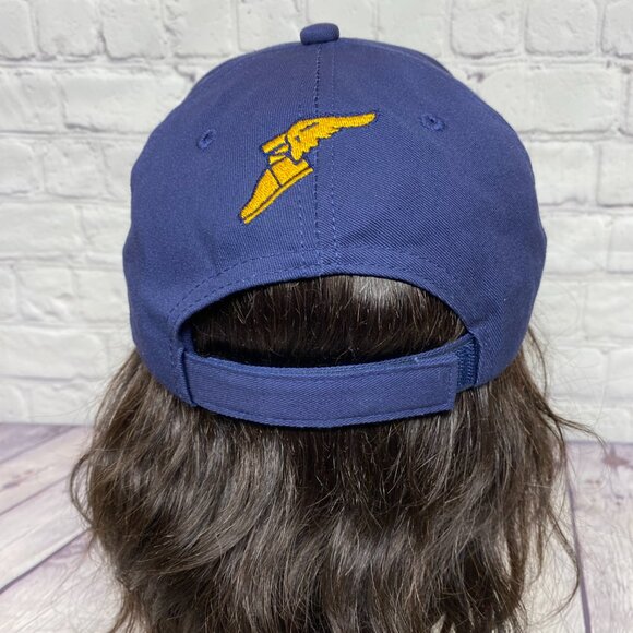Goodyear Racing Hat Cap Strap Back Navy Blue Yellow K-Products Headwear Sports - Picture 3 of 8